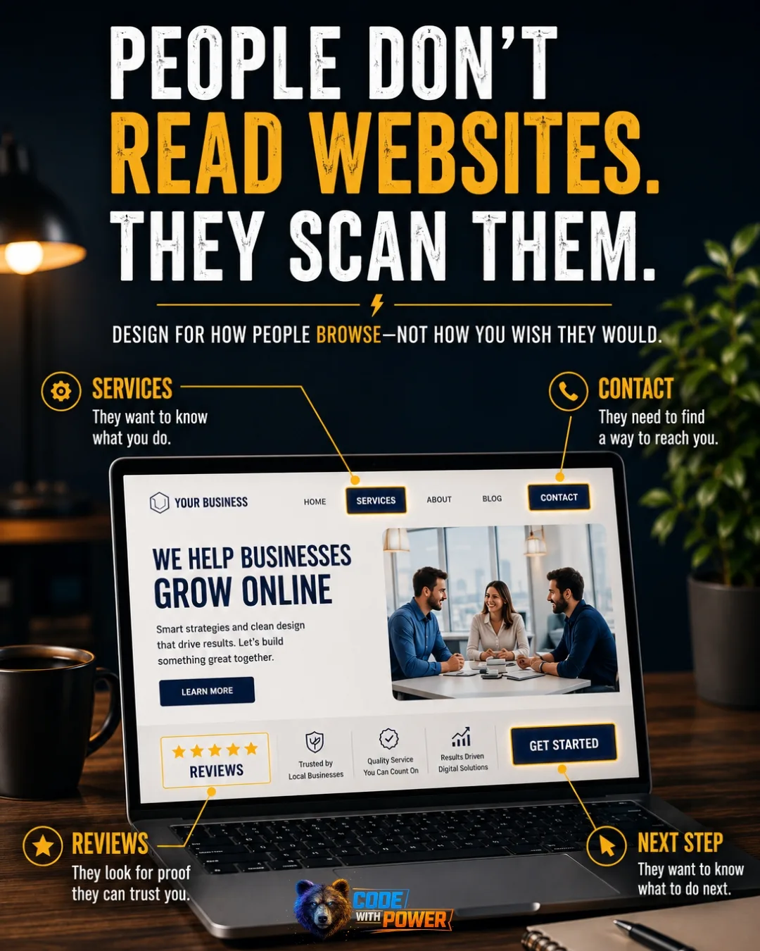 People don't read websites, they scan them — Memphis web design that's built to be scanned