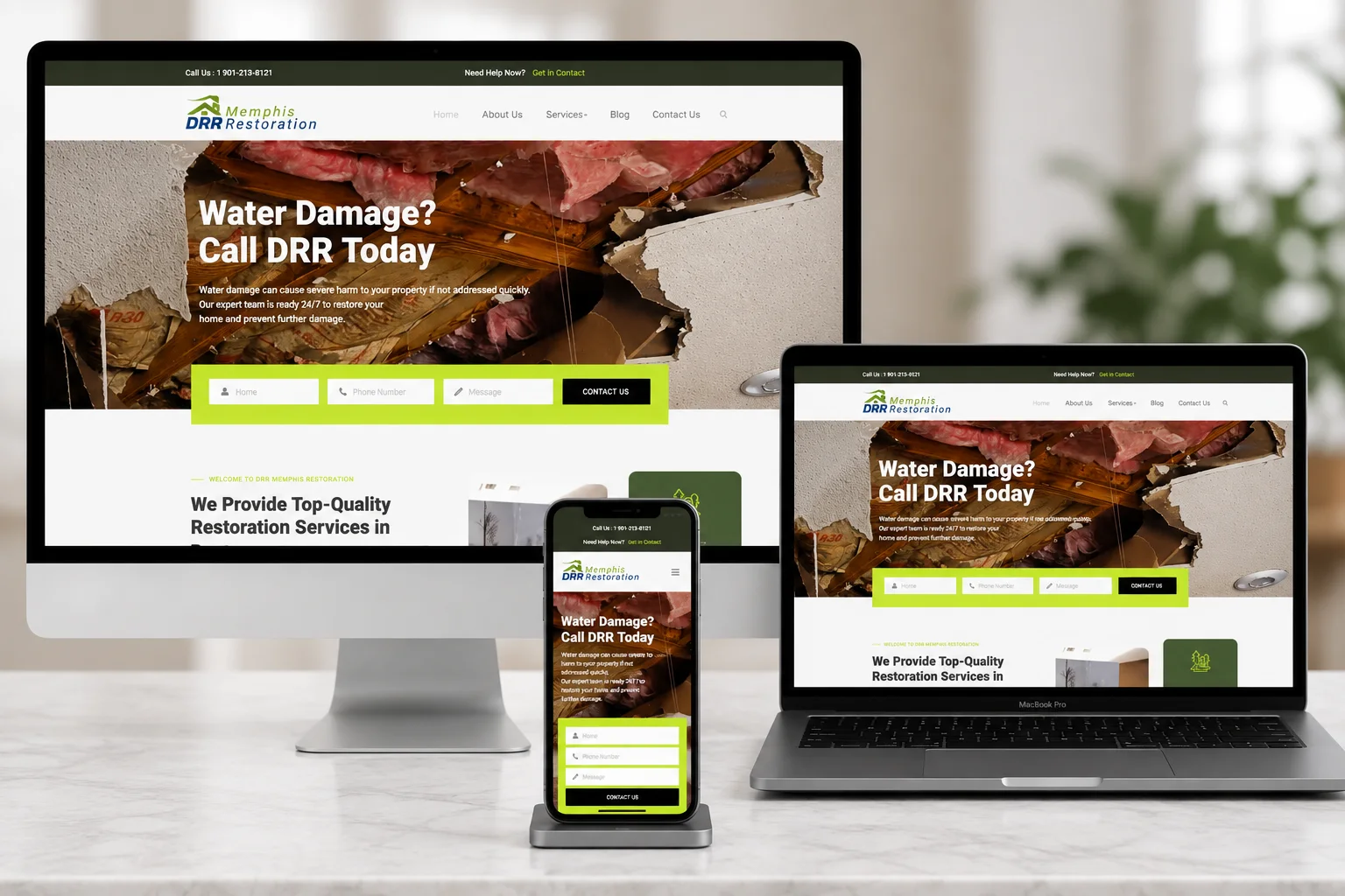 DRR Restoration website preview