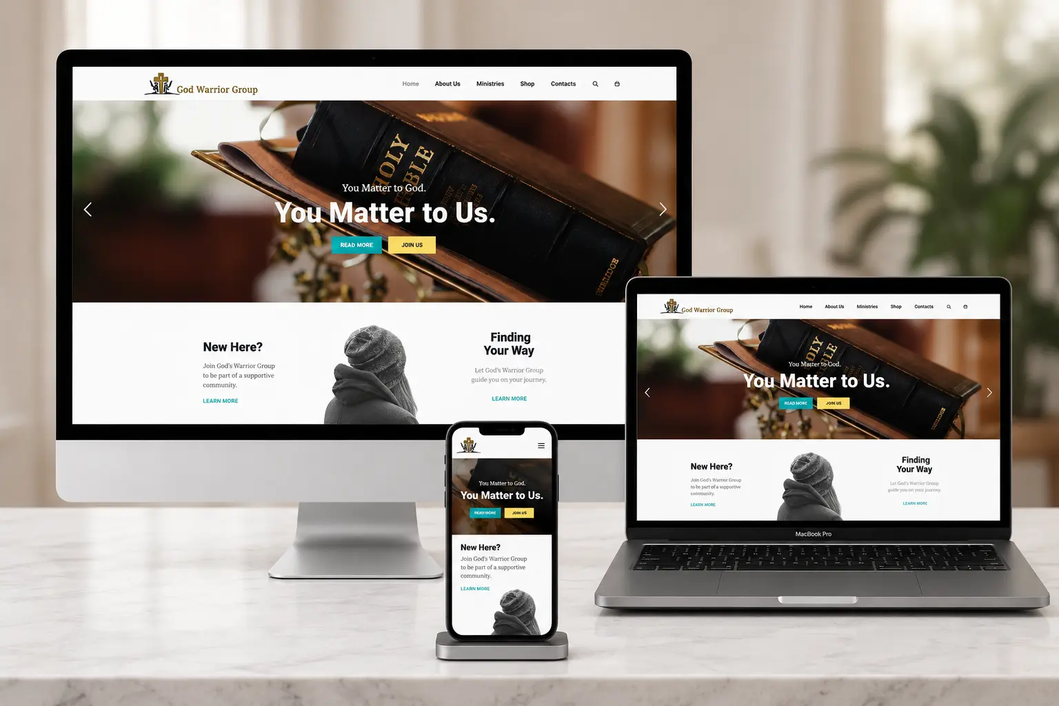God Warrior Group apparel brand website designed and built by Code With Power