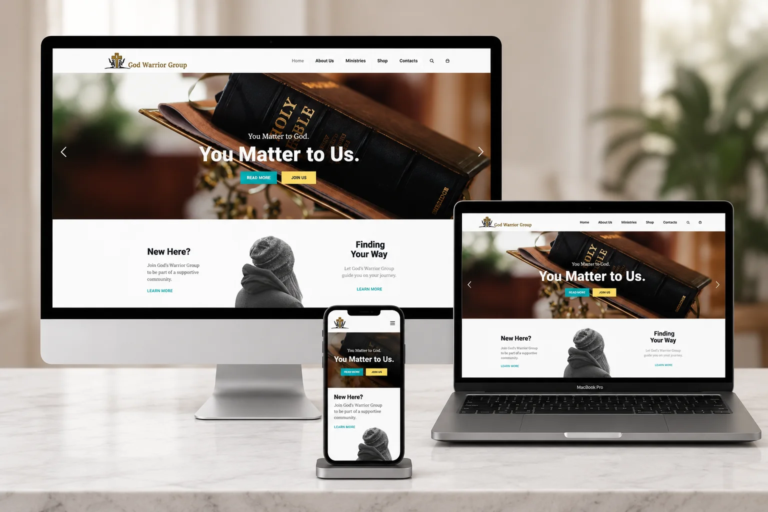 God Warrior Group website preview