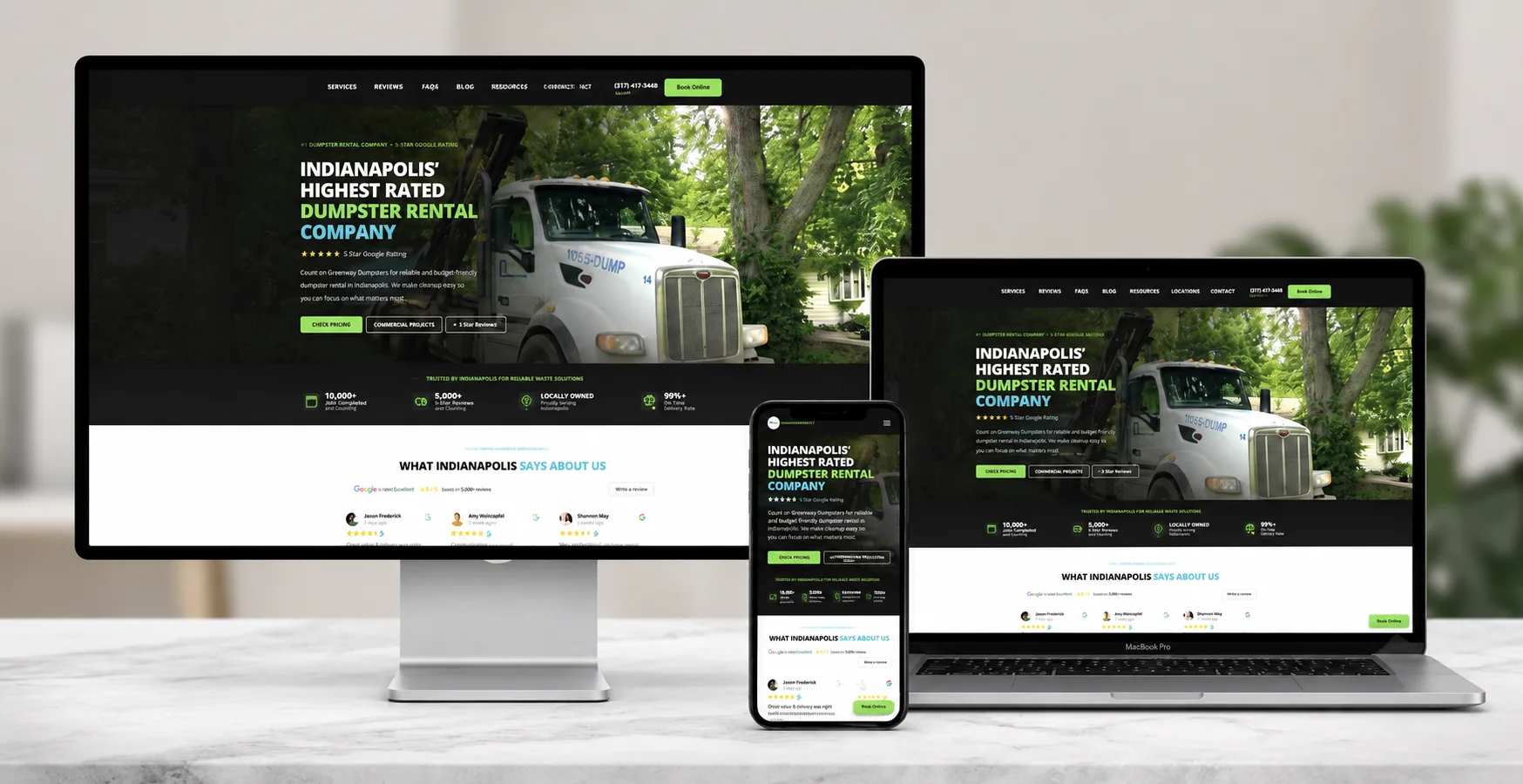 Greenway Dumpsters website preview